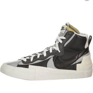 Nike blazer mid/sacai 7m/8.5w. Black/grey-white